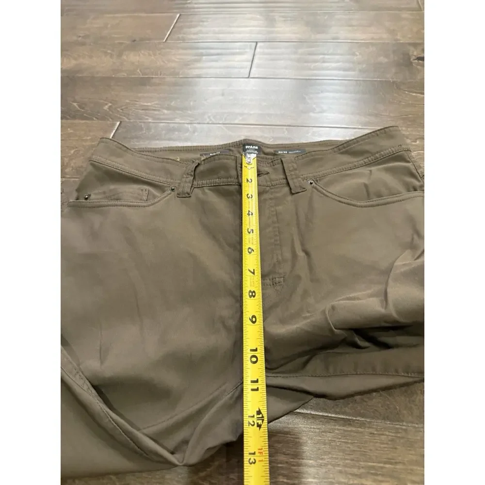prAna Mens Brown Slim Fit 5 Pocket Straight Pants Size 33x32 Style# 1965551
